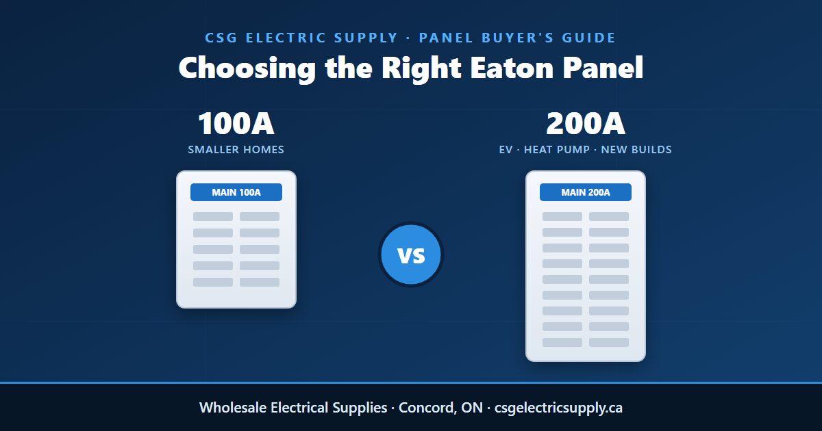 eaton-panel-100a-vs-200a - CSG Electric Supply 100A vs 200A Eaton electrical panel comparison - CSG Electric Supply